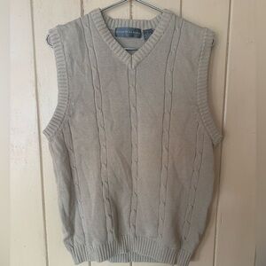 Oscar De La Renta Tan Cotton Vest Men’s Largr